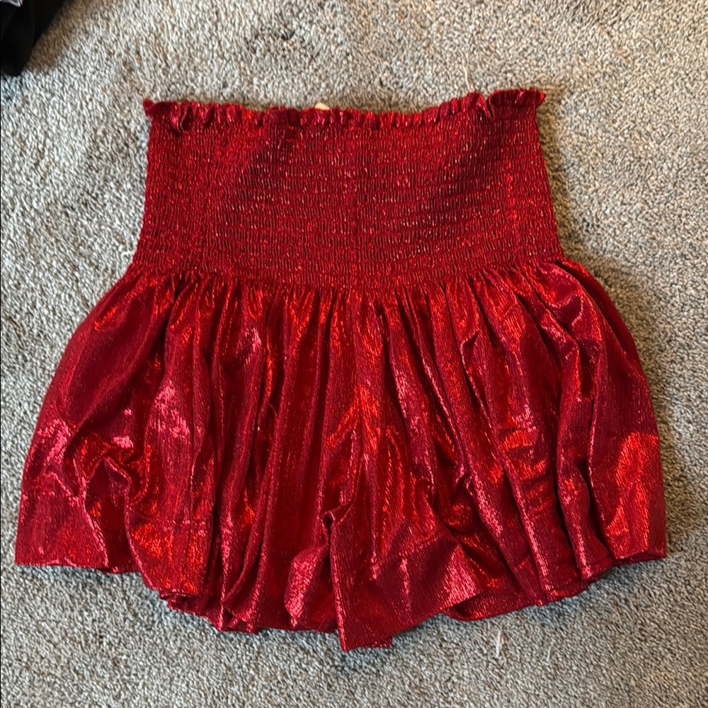 Red Metallic Queen of Sparkles Skort